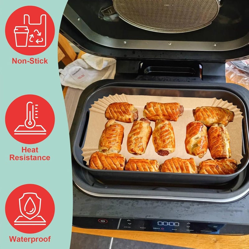 WEBROIL Foodi XL Grill Combo Crisper Basket for Ninja FG551 Foodi Indoor Grill, Non-Stick Air Fryer Basket for Ninja Air Fryer Grills DG551/DG651 Accessories, with 100 Packs Disposable Parchment Paper Liners - Image 5